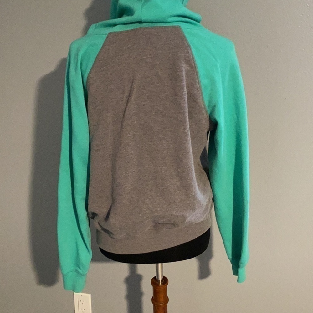 Teal & Grey Zip Up Hoodie size small - Picture 5 of 11